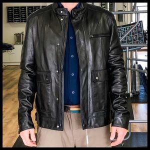 Salvatore Ferragamo Leather Bomber Jacket